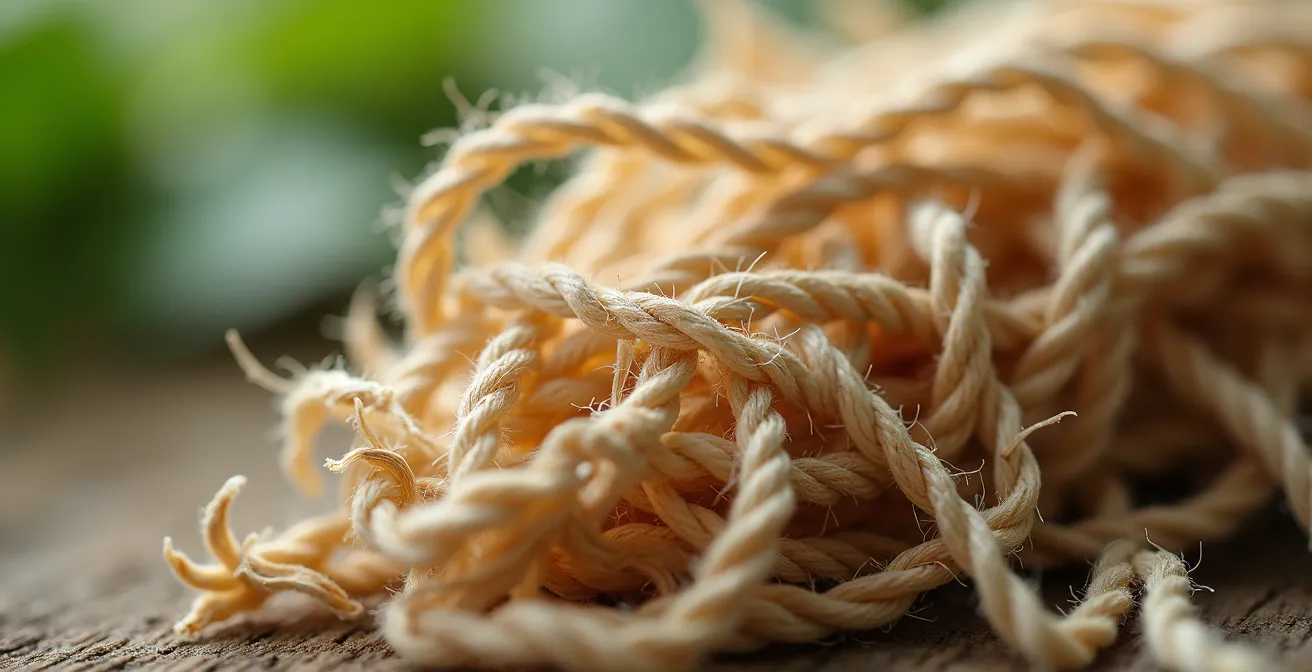 Vue macro de fibres de papier recyclé avec texture naturelle